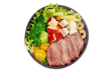 Power Salad thịt bò, táo đỏ và phô mai